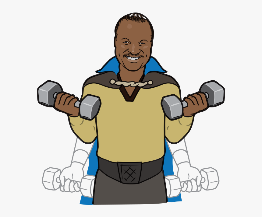 An Illustration Showing Billy Dee Williams Doing Bicep - Cartoon, HD Png Download, Free Download