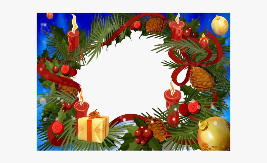 Marcos Para Fotos De Navidad - Christmas Frame Template Photoshop, HD Png Download, Free Download