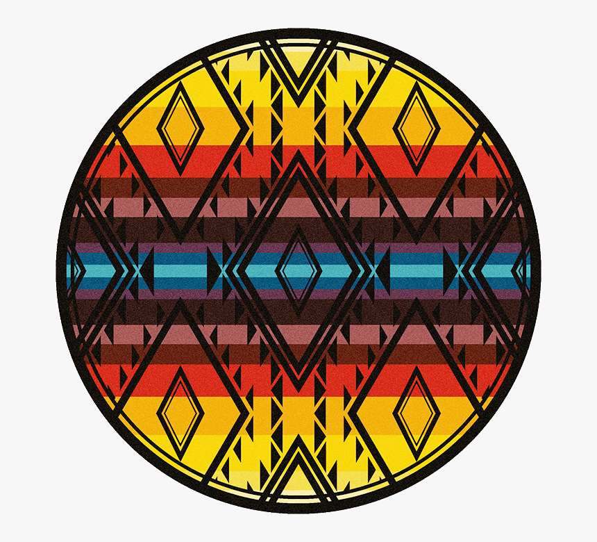 Yellow, Red, And Blue And Diamond Shapes On Round Rug - Circle, HD Png Download, Free Download