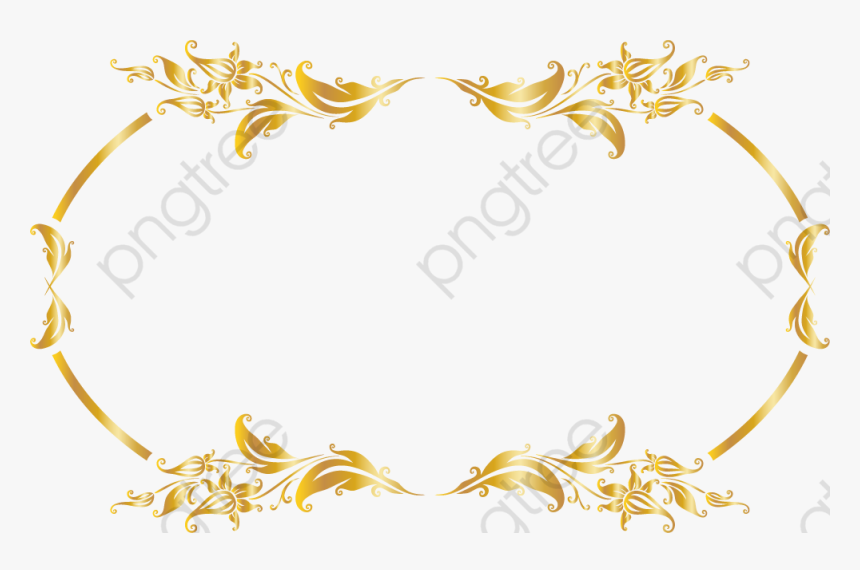 Borda Arabesco Dourado Png , Transparent Cartoons - Luxury Border Gold Png, Png Download, Free Download