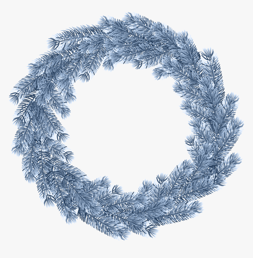 Christmas Wreath Clipart Circle - Blue Christmas Wreath Png, Transparent Png, Free Download