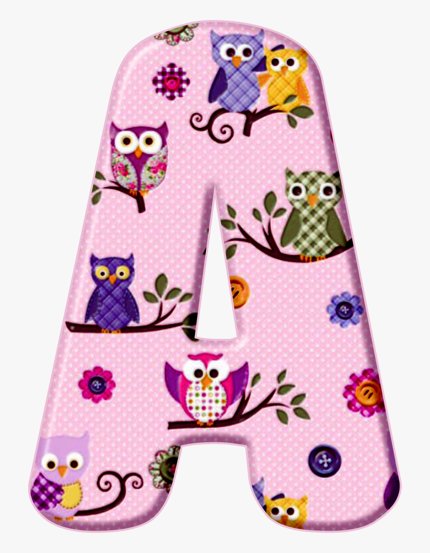 A Owls Pinterest Owl Alphabet Letters Ⓒ - Pink Owl Alphabet Letters Printable, HD Png Download, Free Download