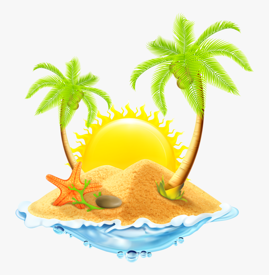 Transparent Beach Background Png - Treasure Box On Island, Png Download, Free Download