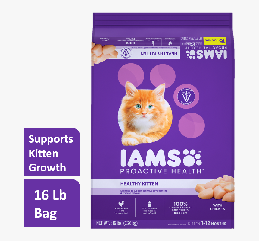 Iams Proactive Health Healthy Kitten With Chicken Dry - Kitten Iams Cat Food, HD Png Download, Free Download