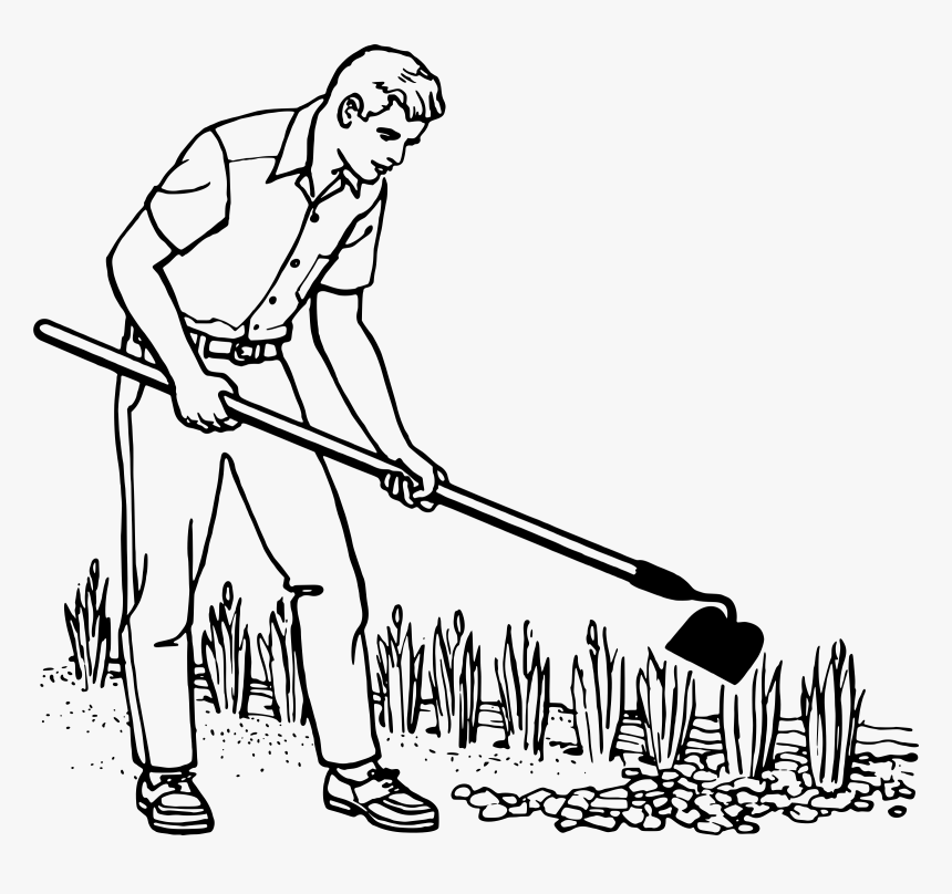 Clip Art Man Gardening Clipart - Gardener Clipart Black And White, HD Png Download, Free Download