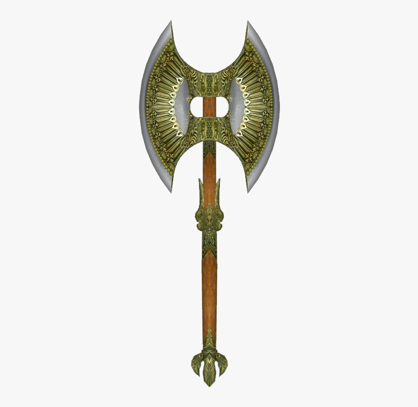 Battle Axe Png Free Download - Oblivion Elven Battle Axe, Transparent Png, Free Download