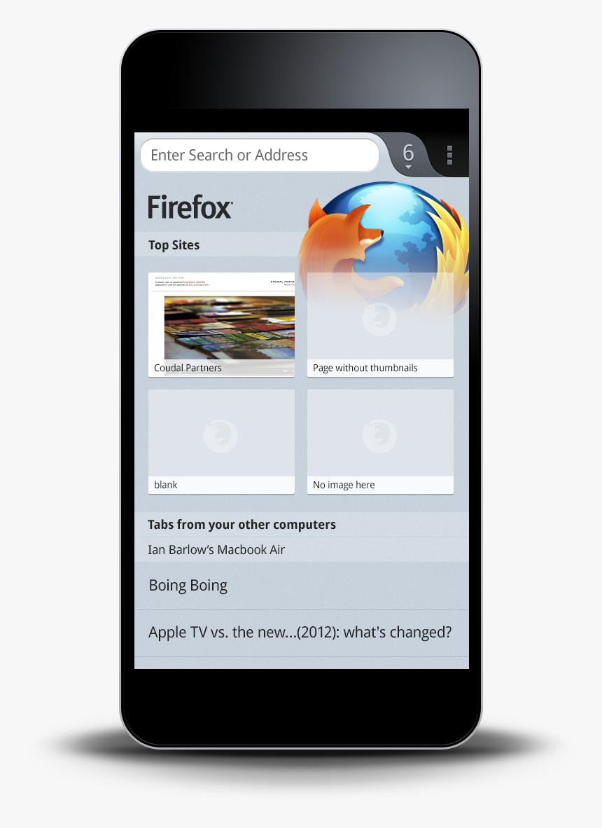 Firefox For Phones And Tablets - Mobile With Shadow Png, Transparent Png, Free Download