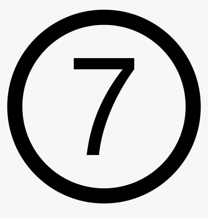 Number Seven In A Circle - Dry Clean Icon Png, Transparent Png, Free Download