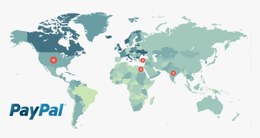 Esports Betting With Paypal - Flat World Map Transparent, HD Png Download, Free Download