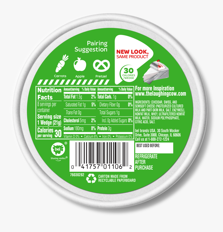 Laughing Cow Light Cheese Nutrition Label, HD Png Download, Free Download