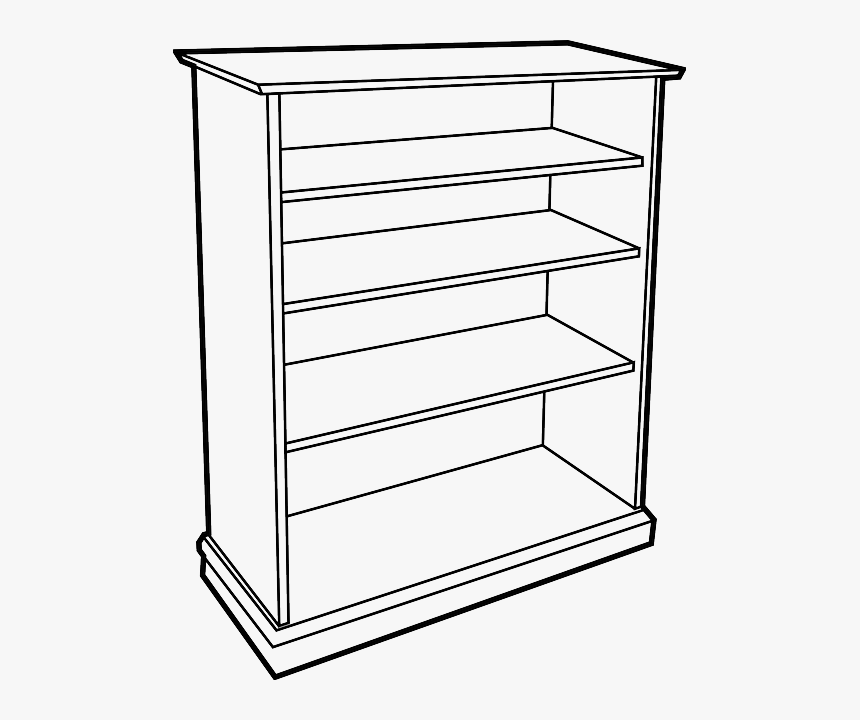 Transparent Bookshelf Png - Shelf Clipart Black And White, Png Download, Free Download