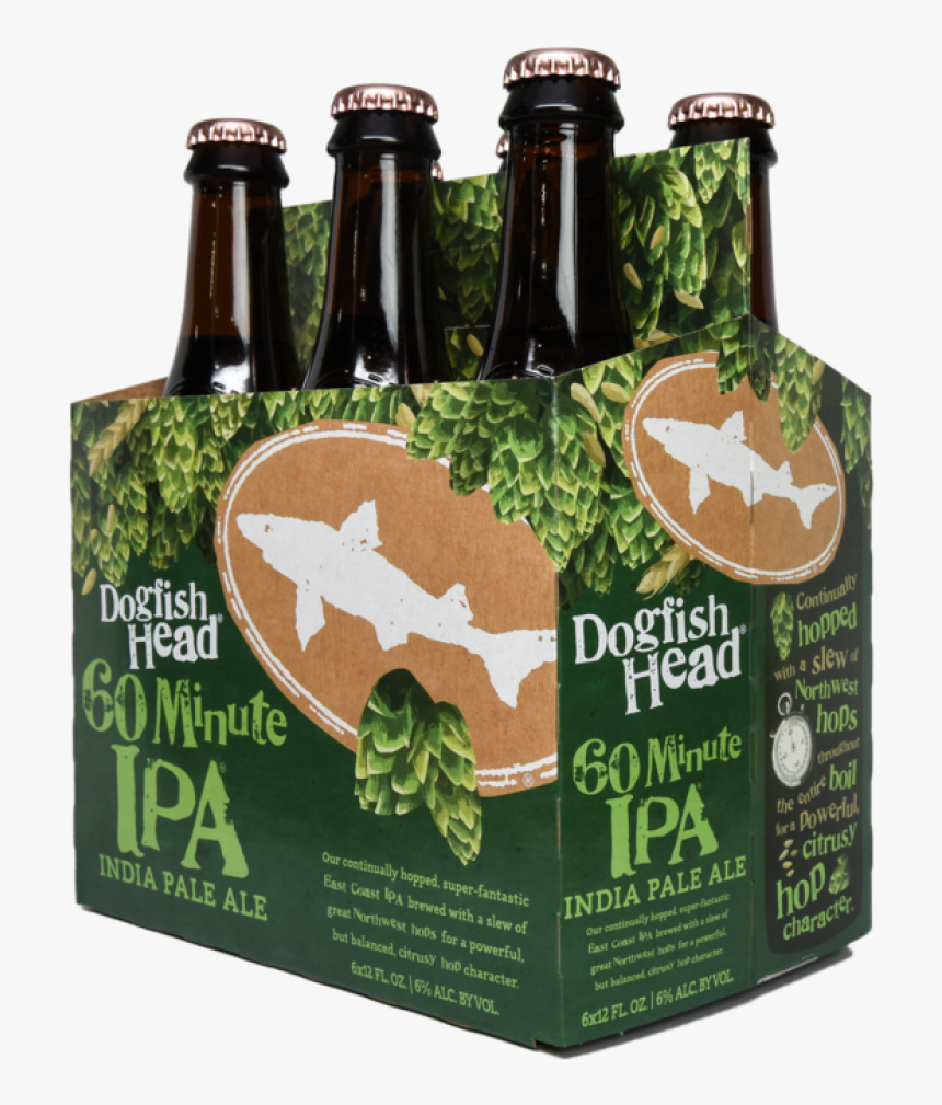 Dogfish Head 60 Minute Ipa 6 Pack - Glass Bottle, HD Png Download, Free Download