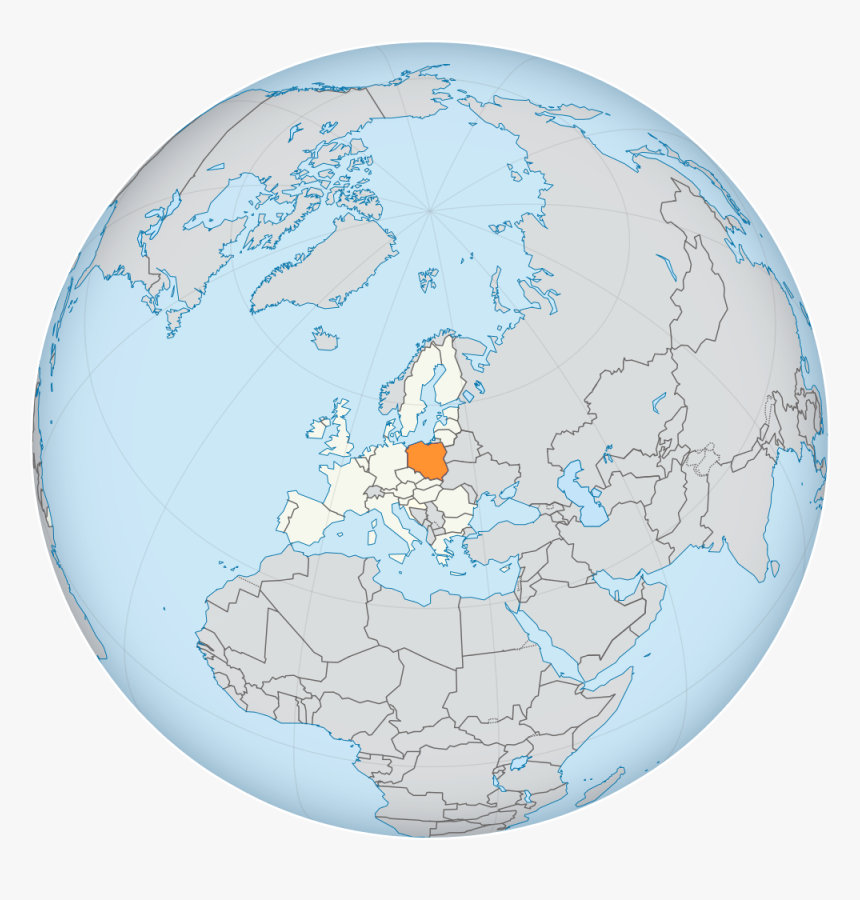 1000px-poland - Poland Map Png Globe, Transparent Png, Free Download