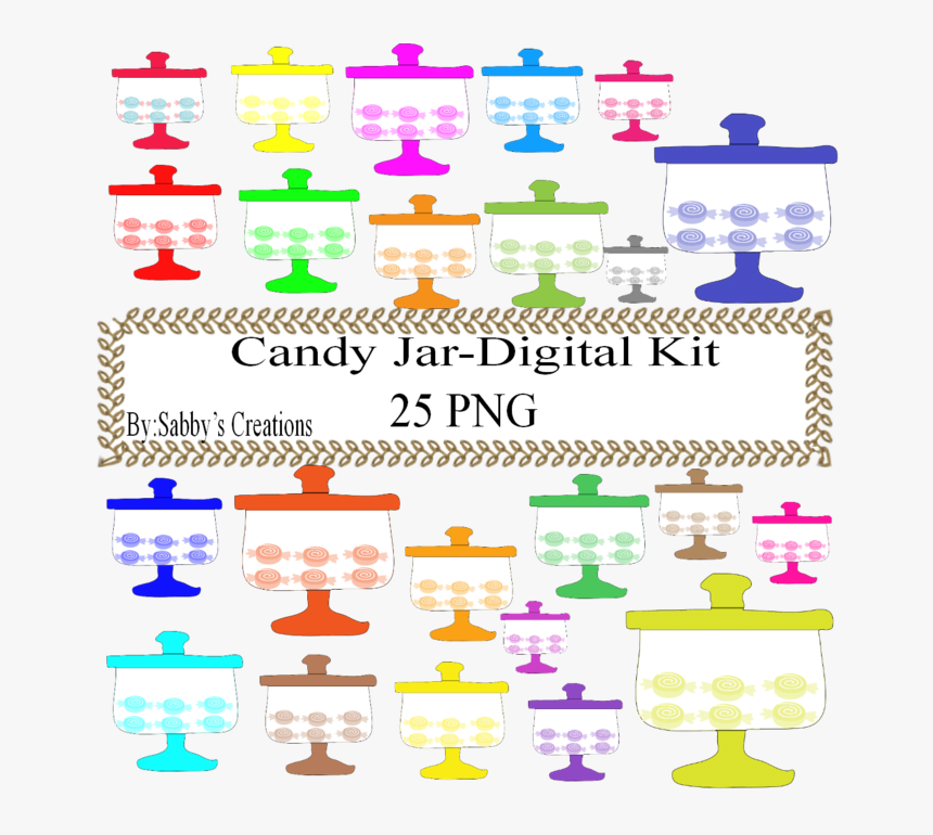 Color Candy Jar Digital Kit Digital Paper Digital Clipart, HD Png Download, Free Download