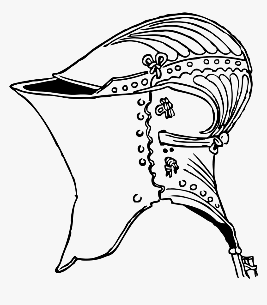 Helm Svg Clip Arts - Medieval Helmet Line Art, HD Png Download, Free Download