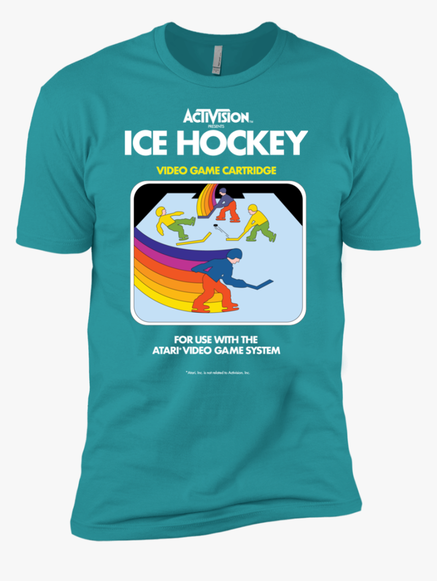 Retro Activision Ice Hockey Premium Short Sleeve T-shirt"
 - Ice Hockey Atari 2600, HD Png Download, Free Download