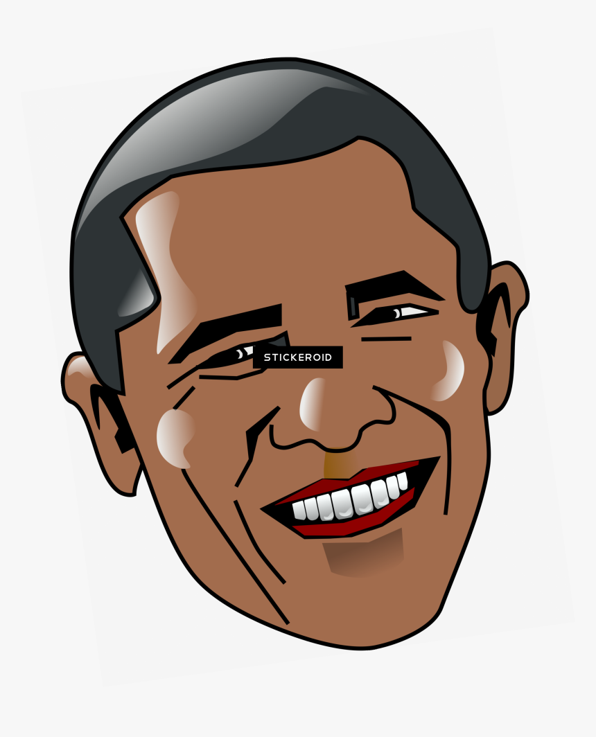 Transparent Obama Clipart - Obama Face Cartoon Png, Png Download, Free Download