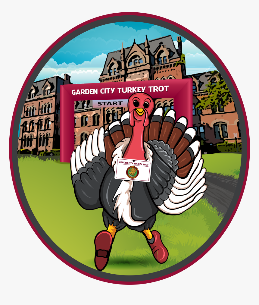 Garden City Turkey Trot Logo - Cartoon, HD Png Download, Free Download