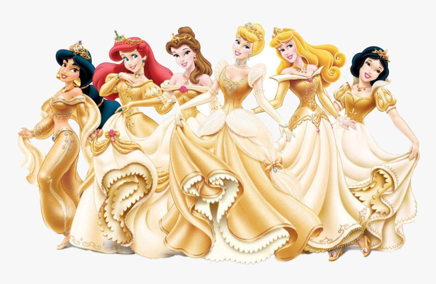 Disney Princess Png Photos - Disney Princesses Gold Dresses, Transparent Png, Free Download