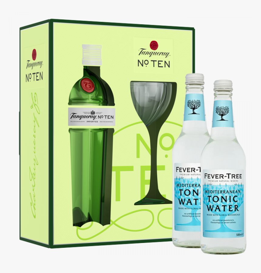 Tanqueray 10 Glass Pack 2 Free 500ml Fever Tree Tonic - Tanqueray No Ten Glas, HD Png Download, Free Download