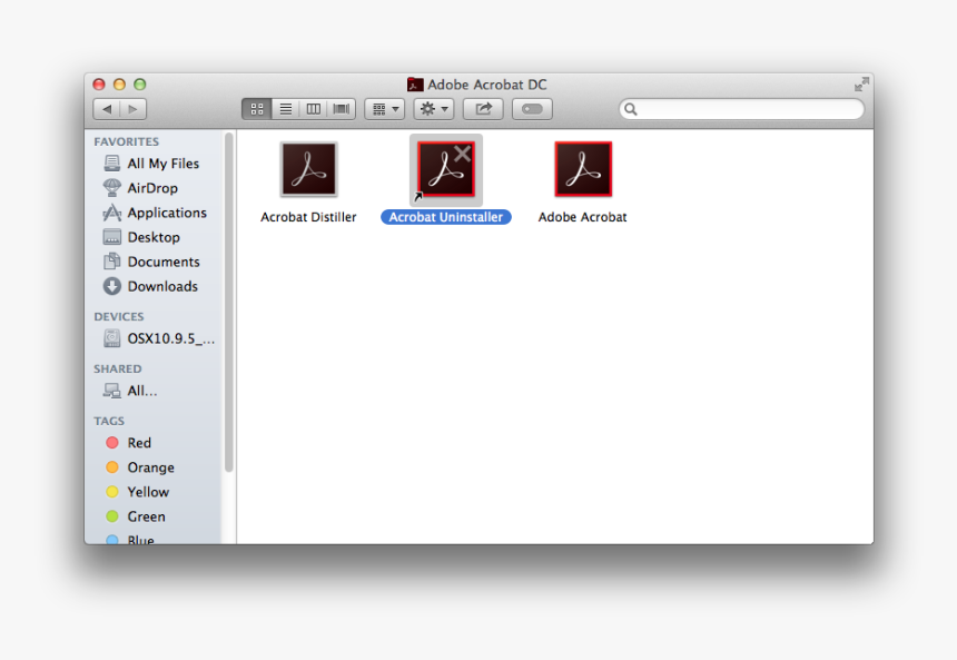 Run The Acrobat Uninstaller - Mac Os X Lion Finder, HD Png Download, Free Download
