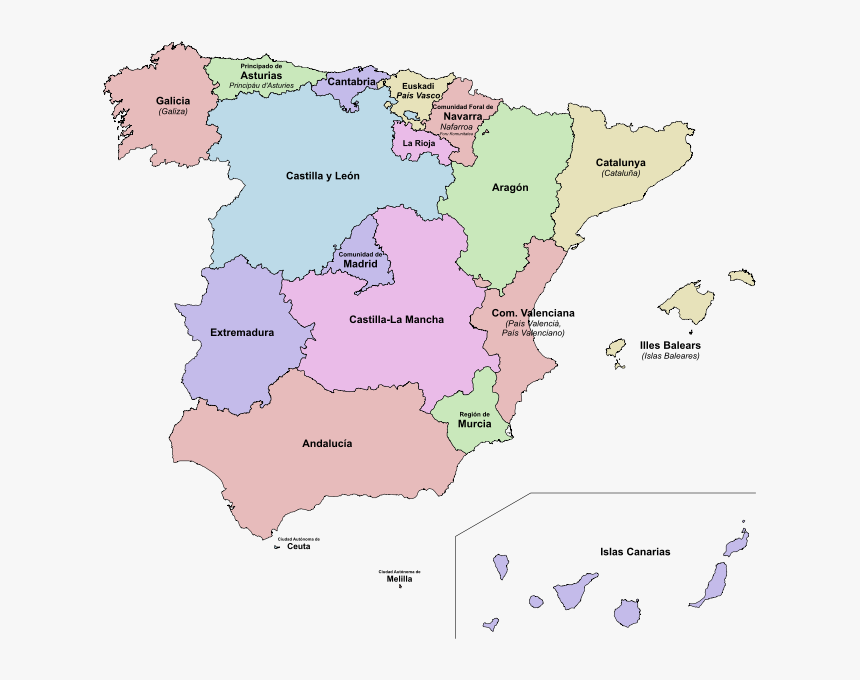 Spain Autonomous Communities, HD Png Download, Free Download