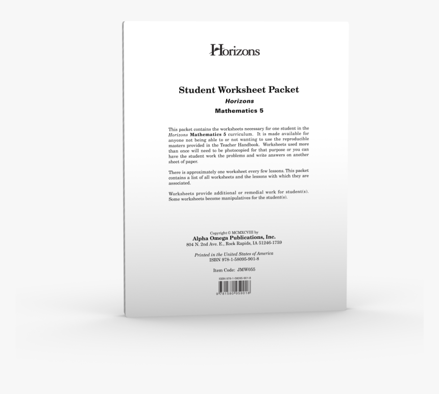 Horizons 5th Grade Math Student Worksheet Packet , - Math Worksheets, HD Png Download, Free Download