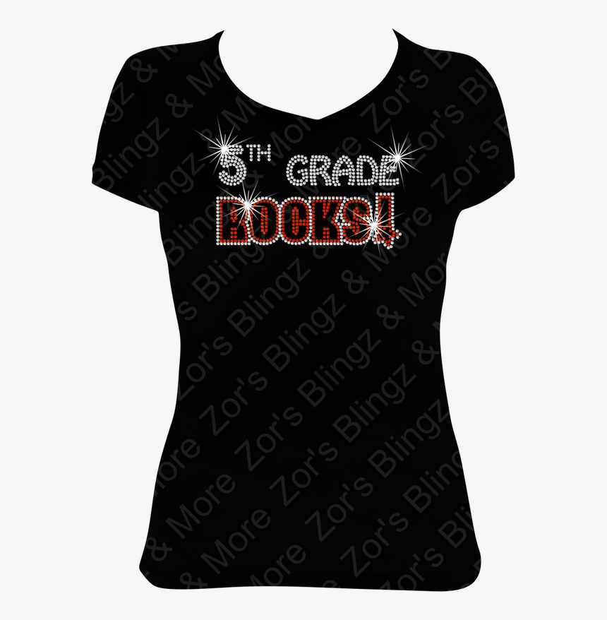 5th Grade Rocks Rhinestone T-shirt Design - Girl, HD Png Download, Free Download