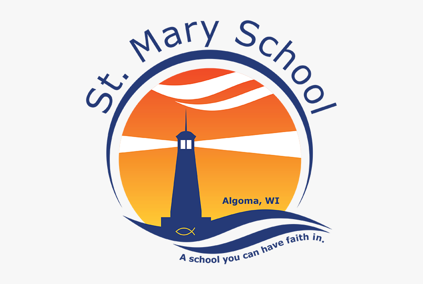 St Mary School Logo With Fish - Graphic Design, HD Png Download - kindpng