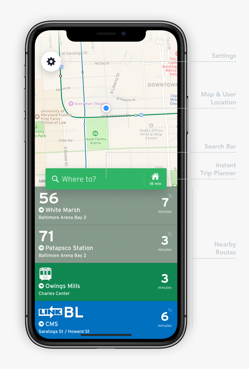 Transit App Home Screen - Iphone, HD Png Download, Free Download