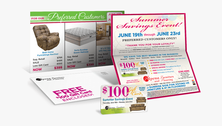 The Killer Gift Card Mailer Furniture Direct Mail Promotional - Flyer, HD Png Download, Free Download