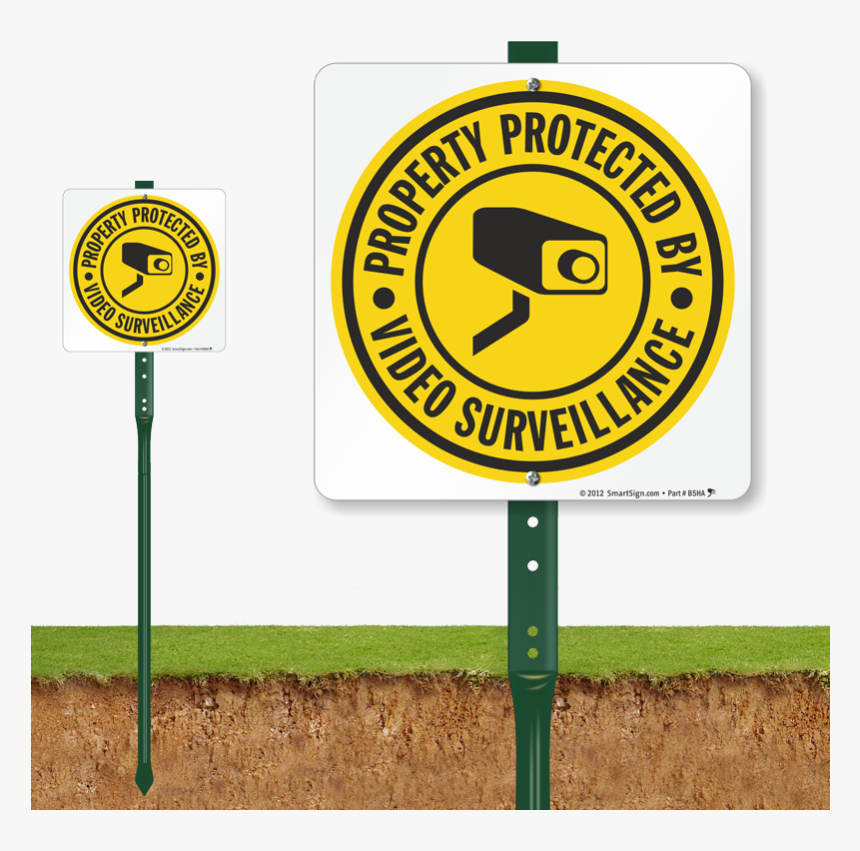 Video Surveillance Yard Signs - Camera Sign, HD Png Download, Free Download