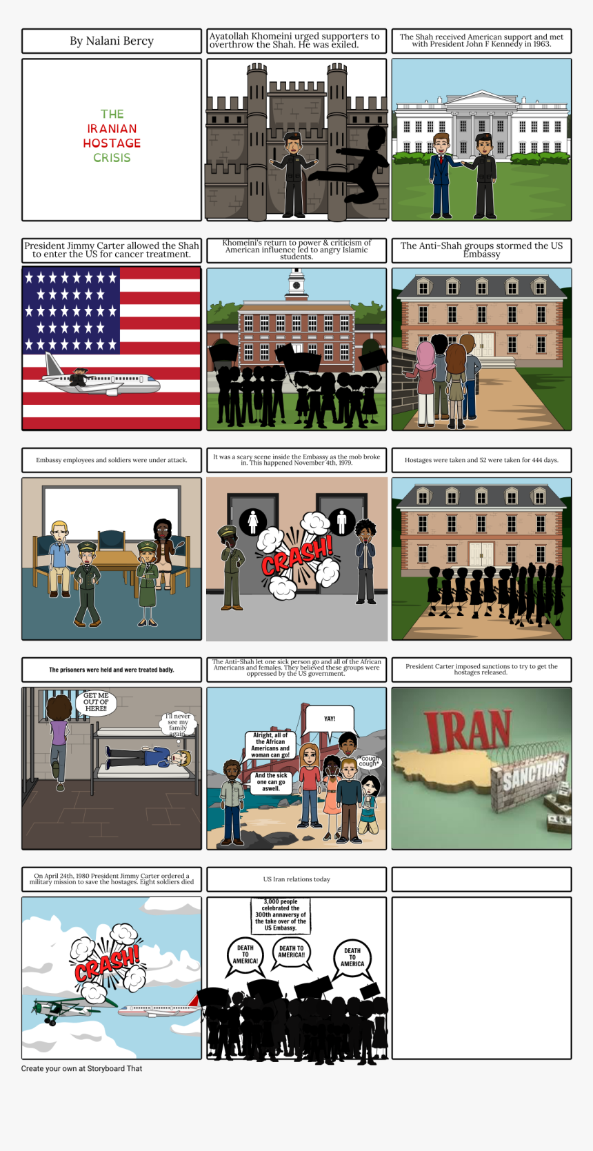 The Iranin Hostage Crisis - Iranian Hostage Crisis Storyboard, HD Png Download, Free Download