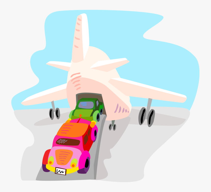Vector Illustration Of Air Cargo Loaded Onto Jet Airplane - Airplane, HD Png Download, Free Download