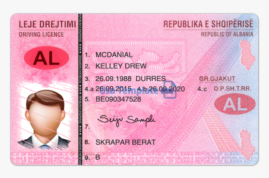 Albania Driver Licence Template - Albanian Drivers License, HD Png Download, Free Download