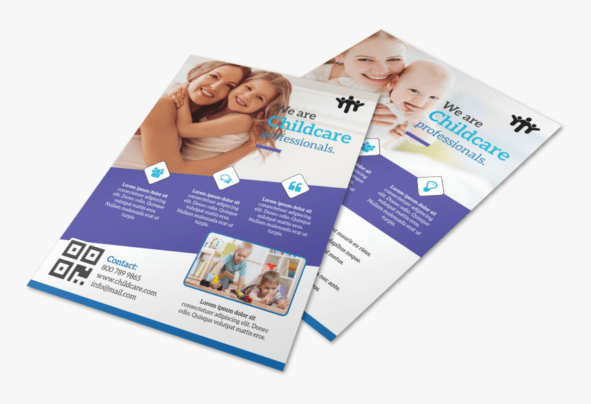 Childcare Babysitting Flyer Template Preview - Flyer, HD Png Download, Free Download
