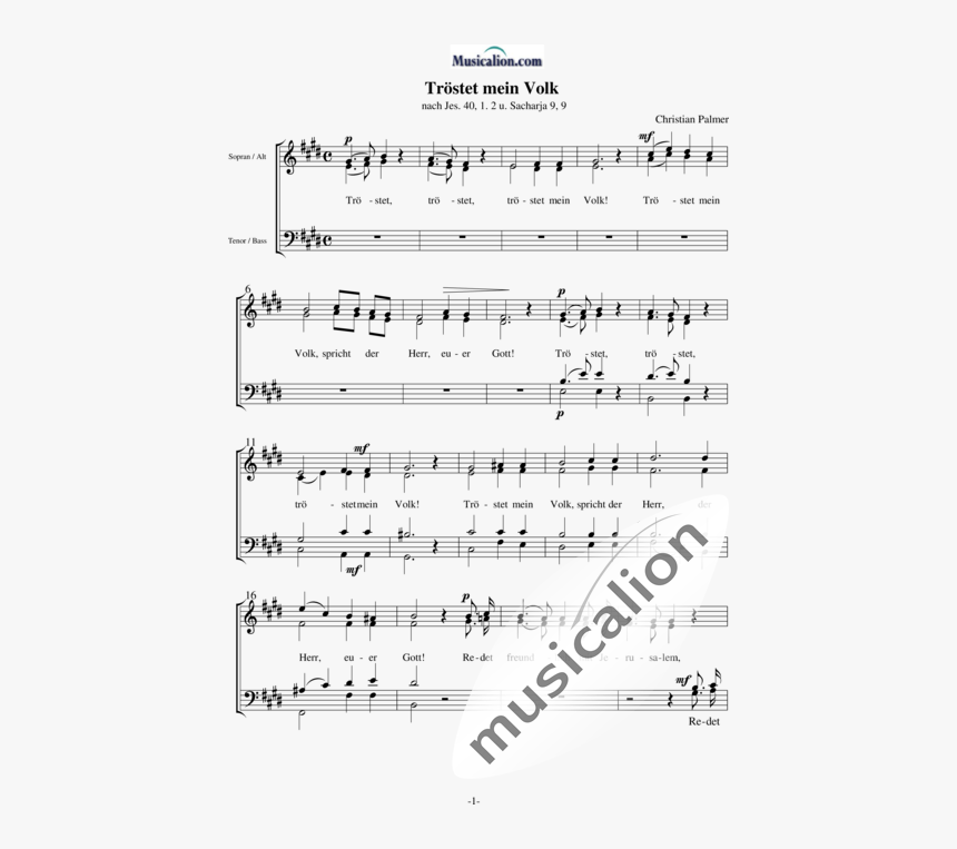 Tröstet Mein Volk - Come Again Dowland Noten Chór, HD Png Download, Free Download