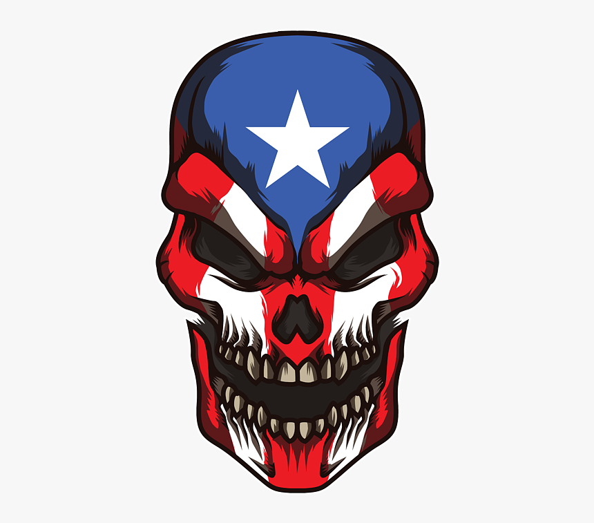 Puerto Rican Flag Skull, HD Png Download, Free Download