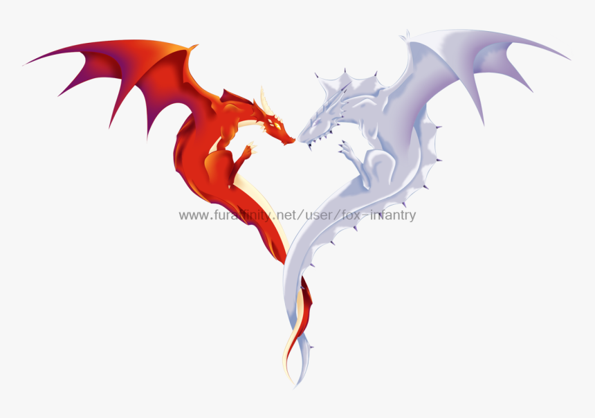 Red And Silver Dragon - Illustration, HD Png Download, Free Download