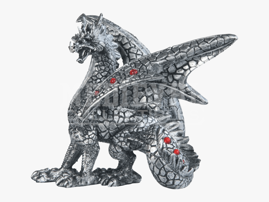 Small Silver Dragon Statue , Png Download - Dragon, Transparent Png, Free Download