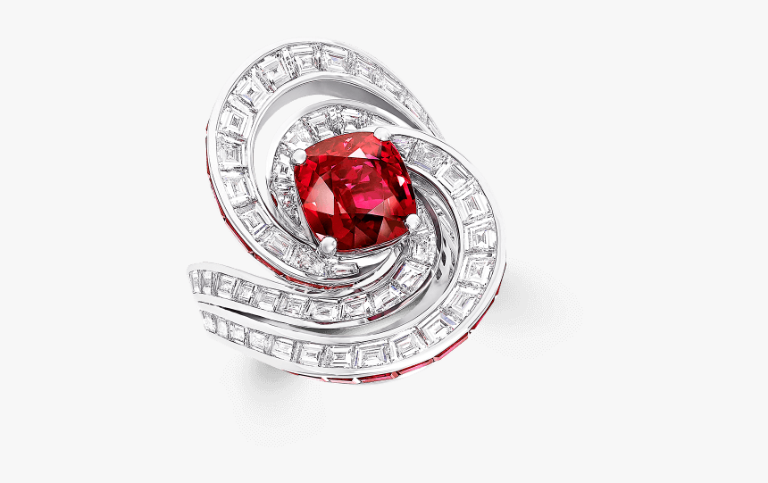 A Graff Ruby And Diamond High Jewellery Swirl Ring - Graff Swirl Ring, HD Png Download, Free Download