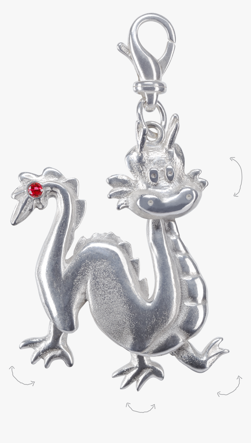Handcrafted Silver Dragon Charm - Pendant, HD Png Download, Free Download