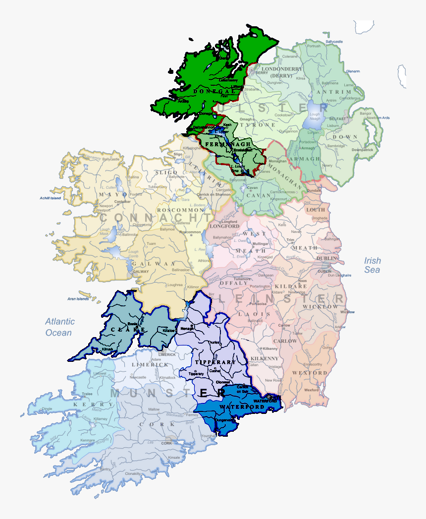 Map Of Ireland - Clan Map Ireland Mcgrath, HD Png Download, Free Download