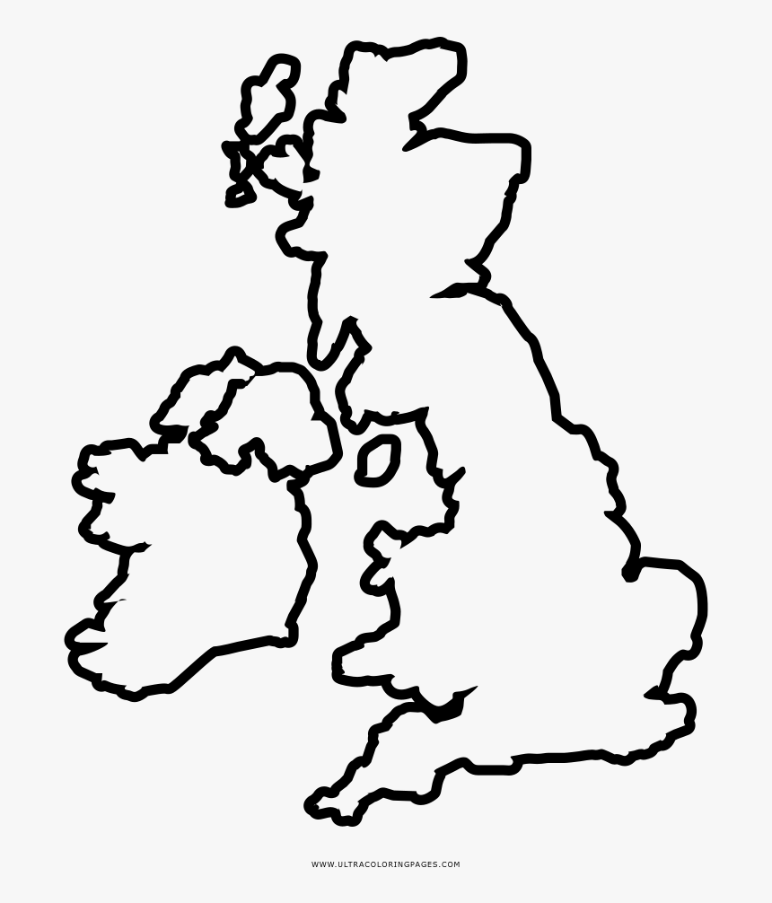 United Kingdom Ireland Map Coloring Page - United Kingdom Map Colour, HD Png Download, Free Download