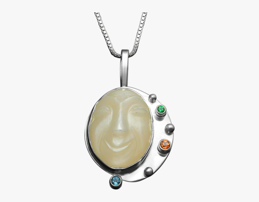 Sheet Pendant With Moonstone Face, Blue Topaz,citrine, - Locket, HD Png Download, Free Download