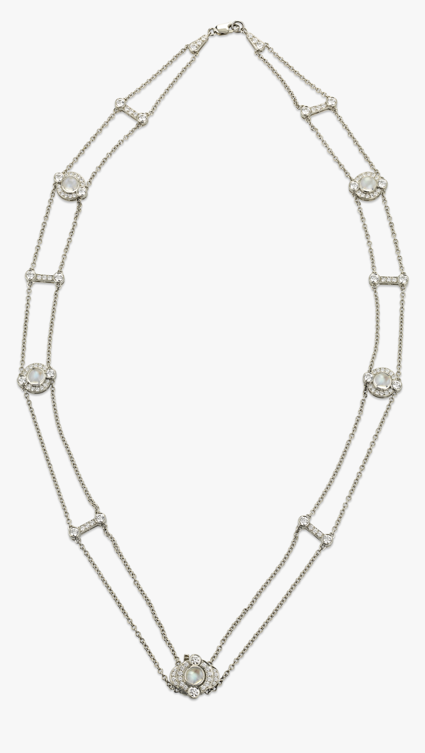 Moonstone And Diamond Double-strand Necklace By Tiffany - Necklace, HD Png Download, Free Download