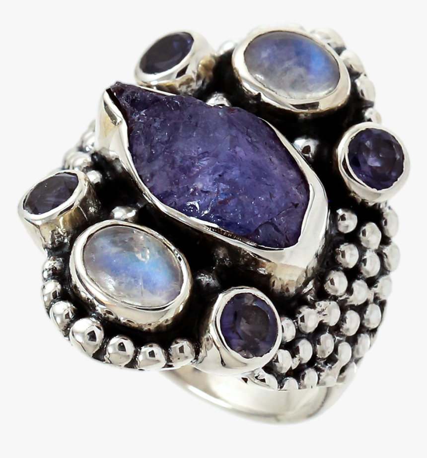 Tanzanite, Moonstone & Lolite Ring **