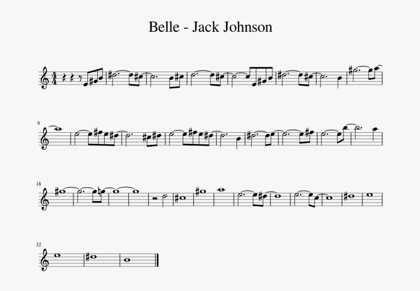 Belle Jack Johnson Sheet Music, HD Png Download, Free Download