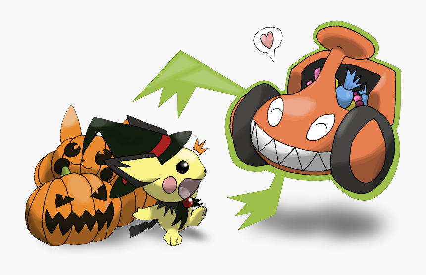 #pokemon #pichu #rotom #pumpkin #halloween - Halloween Pichu, HD Png Download, Free Download