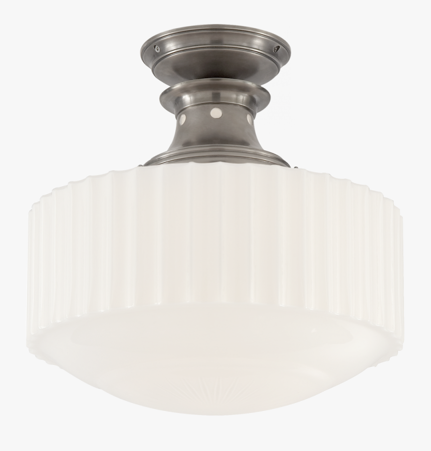 Milton Road Flush Mount In Antique Nickel With W - Lampshade, HD Png Download, Free Download